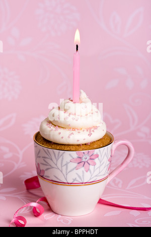 Birthday cupcake Stock Photo