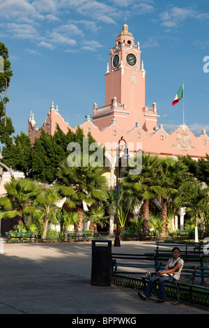 Palacio Municipal, Plaza Mayor, Merida, the Yucatan, Mexico Stock Photo