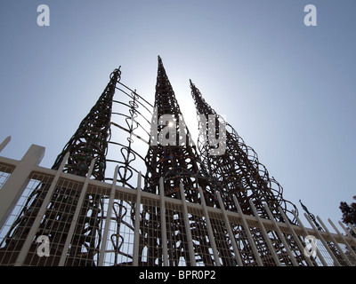 Editorial photo of historic Watts Towers in Los Angeles. California State Park property. Stock Photo