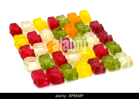 Gummy bears isolated on white background. Stock Photo