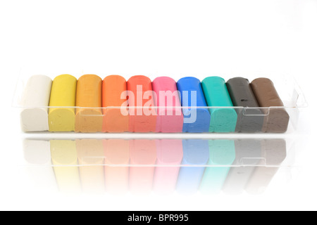Colorful plasticine isolated on white. Stock Photo