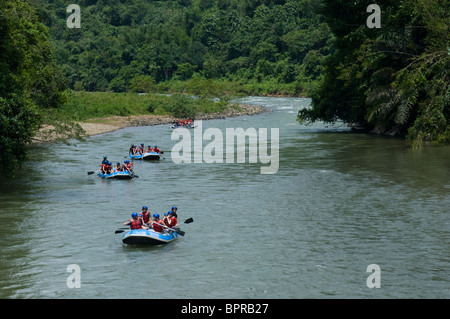 White Water Rafting on the Kuilu River, Sabah, Borneo. Stock Photo