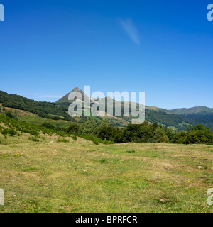 The mountains Puy Griou and Monts du Cantal, Département Cantal, Region Auvergne, France, Europe Stock Photo