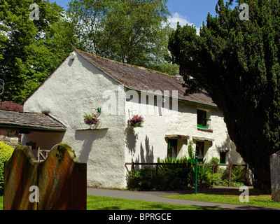 Rear view of Sarah Nelsons original gingerbread shop store in summer Grasmere village Cumbria England UK United Kingdom Great Britain GB Stock Photo