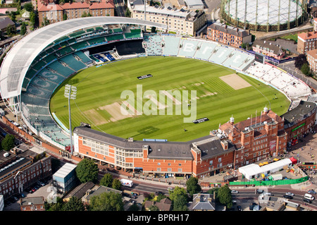 Aerial view of The Oval, cricket ground in Kennington, London, England. It is an international and county cricket venue. Stock Photo