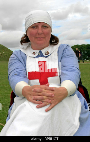 Female wearing the uniform of a WW1 FANY or Army Nursing Yeomanry Stock ...