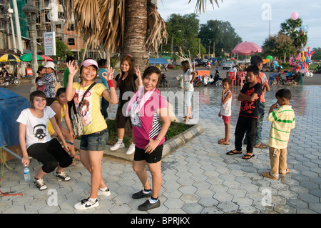 East bank scene, Battambang, Cambodia Stock Photo