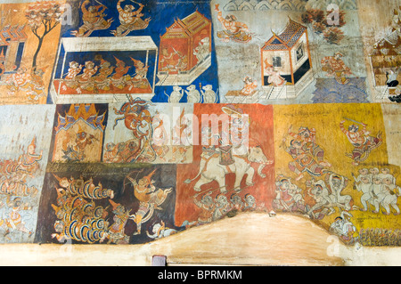 murals, Wat Bo, Siem Reap, Cambodia Stock Photo