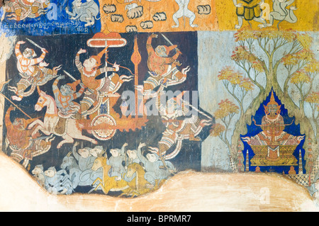 murals, Wat Bo, Siem Reap, Cambodia Stock Photo