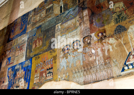 murals, Wat Bo, Siem Reap, Cambodia Stock Photo