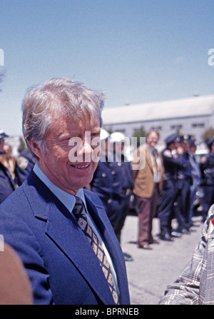 Democratic Presidential candidate, Jimmy Carter, campaigns in San Francisco California, USA, 1976 Stock Photo