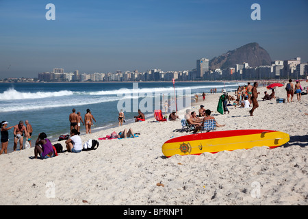 Rio de Janiero, Brazil's famous Copacabana beach, a white sand paradise