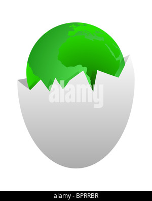 World in egg shell Stock Photo