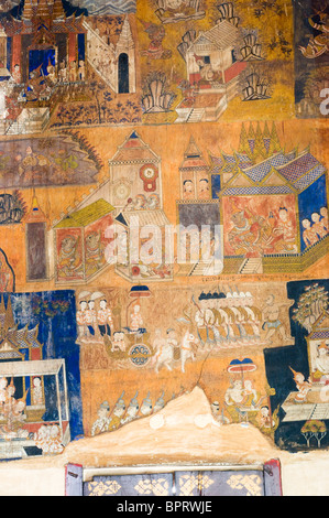 murals, Wat Bo, Siem Reap, Cambodia Stock Photo