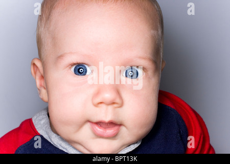 Portrait of 10 week old baby boy. Stock Photo