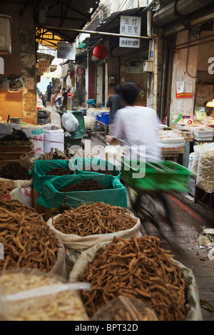 Herbs for sale at Chinese medicine market, Guangzhou, Guangdong Province, China Stock Photo