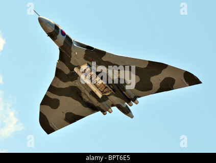 Avro Vulcan bomber, Vulcan delta wing warplane with bomb doors open Stock Photo