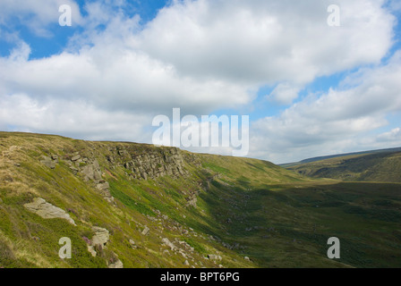 Laddow Rocks, a feature of the Pennine Way and the Crowden Valley, Peak ...