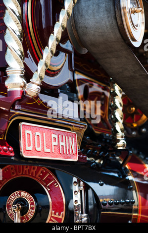 Showmans Traction Engine 'Dolphin' at the Great Dorset steam fair 2010, England Stock Photo