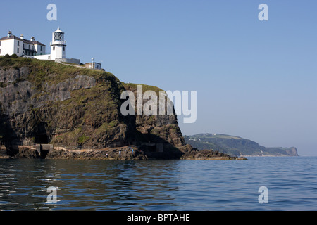 county antrim coastline at Blackhead lighthouse county antrim northern ireland uk Stock Photo