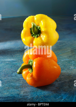 Yellow & orange fresh bell peppers photos, pictures & images Stock Photo