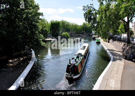 Narrowboat on canal, Little Venice, Maida Vale, City of Westminster, Greater London, England, United Kingdom Stock Photo