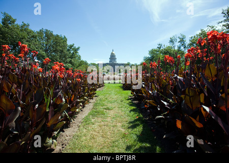 Colorado State Capital Building viewed from Civic Center Park, Denver, Colorado, USA Stock Photo