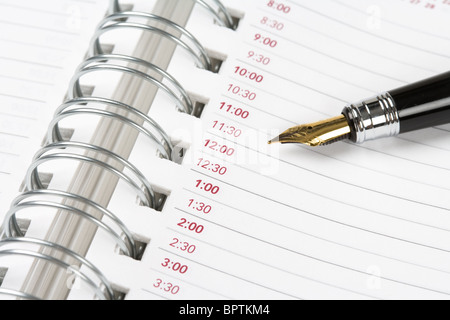 Calendar agenda, schedule, close up shot for background Stock Photo