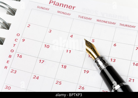 Calendar agenda, schedule, close up shot for background Stock Photo