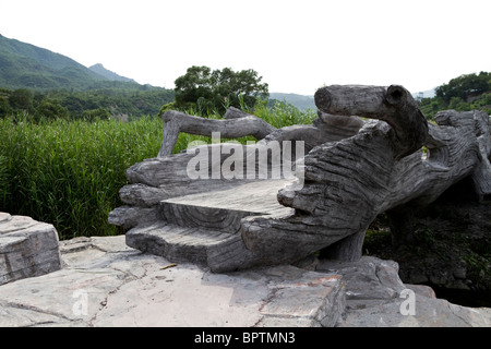 A old wooden bridge in china Stock Photo