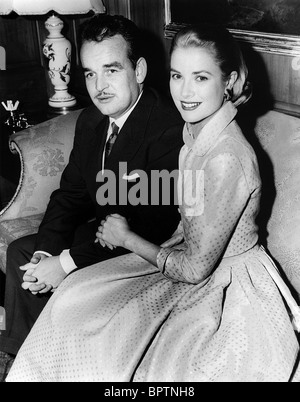 PRINCE RAINIER III & GRACE KELLY PRINCE & PRINCESS OF MONACO (1956) Stock Photo