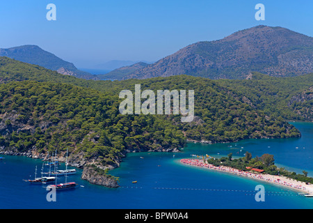 aerial photo of Ölüdeniz Bay near Fethiye at the Turkish West coast Stock Photo