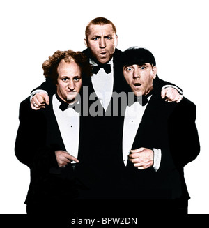 LARRY FINE CURLY-JOE DERITA & MOE HOWARD THE THREE STOOGES (1961) Stock Photo