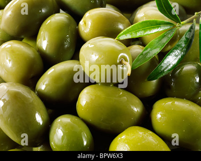 Fresh green queen olives photos, pictures & images. Stock Photo