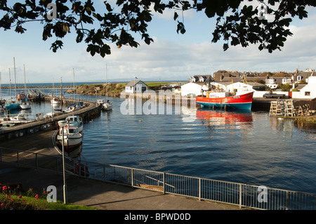 Girvan harbour in South Ayrshire, Scotland. The town on the Firth of Clyde has a fishing port,  shipyard and marina. Stock Photo