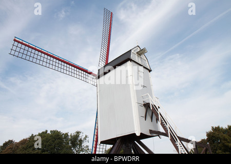 Bonne Chiere windmill in Bruges (Brugge) Belgium Stock Photo