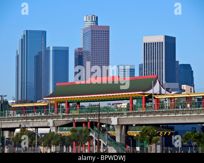 Chinatown light rail metro station in downtown Los Angeles California. Stock Photo