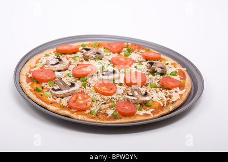 Vegan Pizza Pie in a Pan Stock Photo