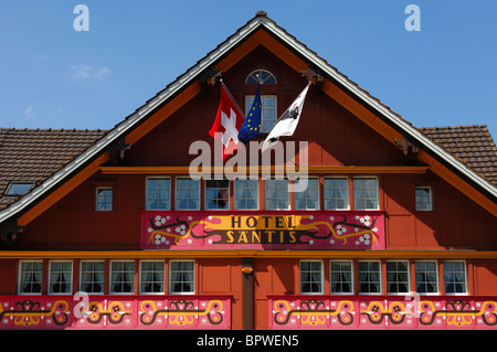 Romantik-Hotel Säntis with its magnificent facade, Appenzell, Switzerland Stock Photo