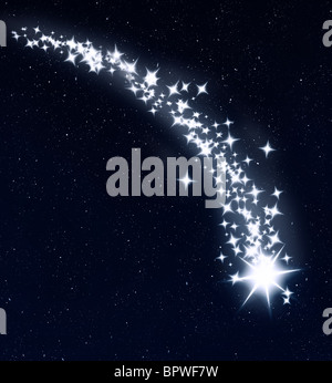 great image of a shooting wishing star for christmas Stock Photo