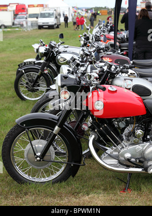 Classic motorbikes on show at Dunsfold Wings and Wheels 2010 Stock Photo