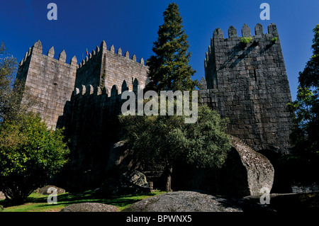 Portugal: Castle Sao Miguel in Guimaraes Stock Photo