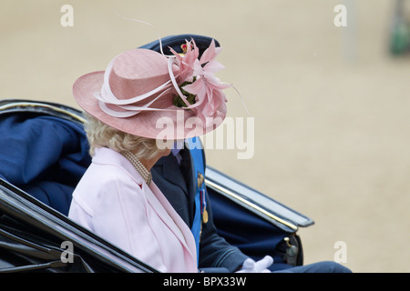 Prince William of Wales and The Duchess of Cornwall on their way to Horse Guards Building. 'Trooping the Colour' 2010 Stock Photo