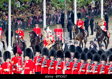 Royal Procession - Master of the Horse and Crown Equerries. 'Trooping the Colour' 2010 Stock Photo