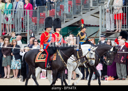 The Royal Colonels arriving at Horse Guards Parade. 'Trooping the Colour' 2010 Stock Photo