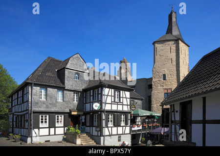 Rathaus integriert in die Burganlage in Bensberg, Bergisch Gladbach, Bergisches Land, Nordrhein-Westfalen Stock Photo