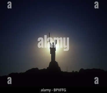 Ukraine. Kyiv's landmark: steel statue to Motherland. Stock Photo