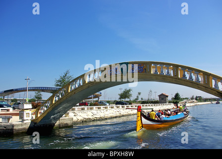 Canal with boats, Aveiro, Portugal. Stock Photo