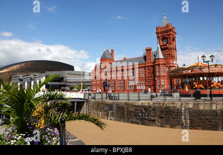 exterior of the pierhead building a grade 1 listed building one of cardiff's most familiar landmark cardiff bay wales uk Stock Photo