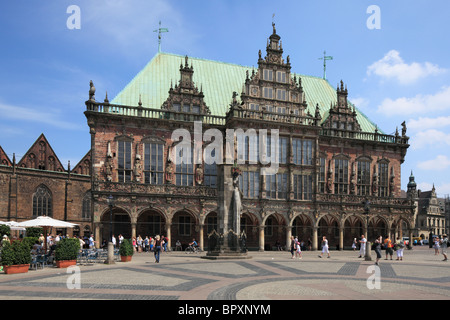 Marktplatz mit Rathaus in Bremen, Weser, Freie Hansestadt Bremen Stock Photo